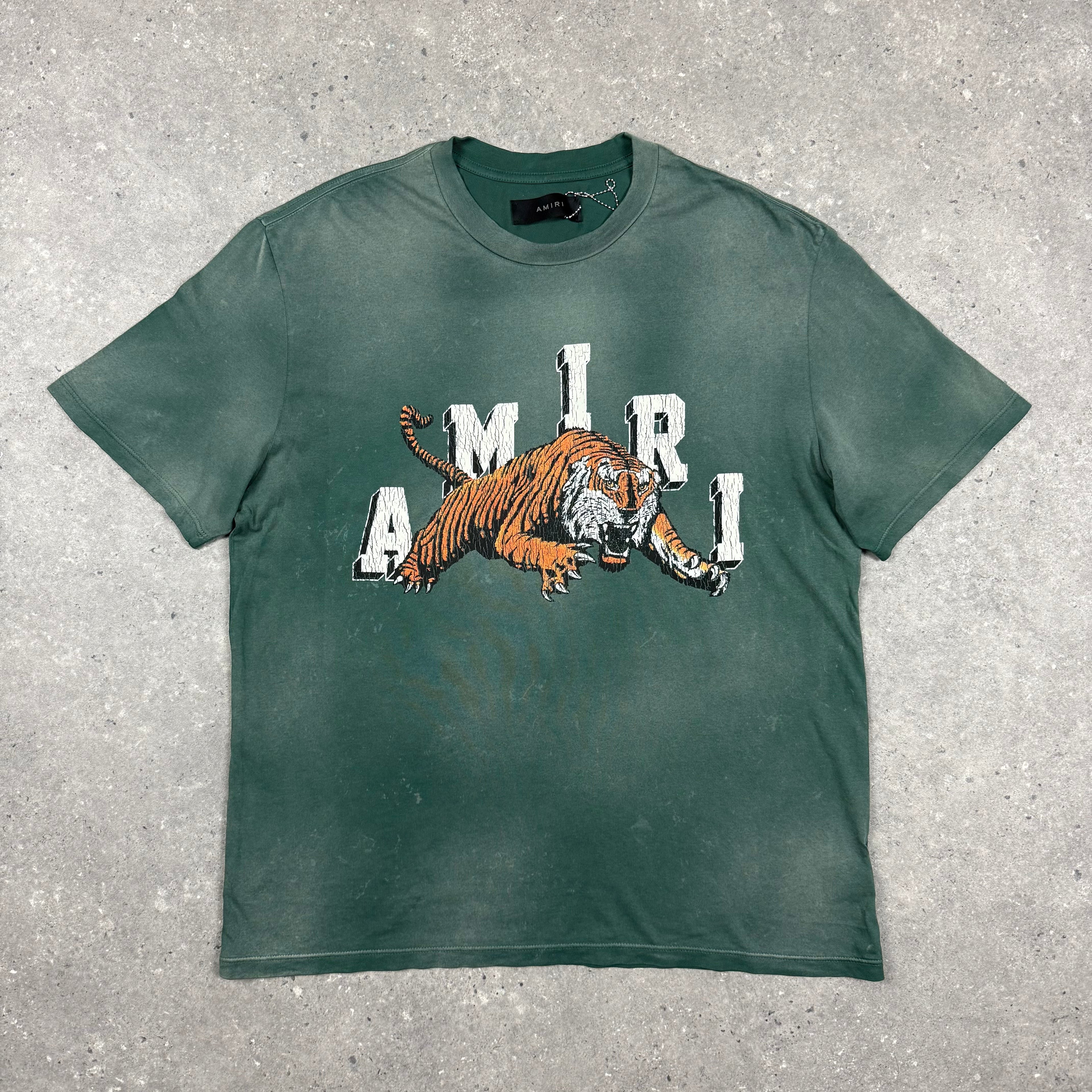AMIRI VINTAGE TIGER T-SHIRT - GREEN