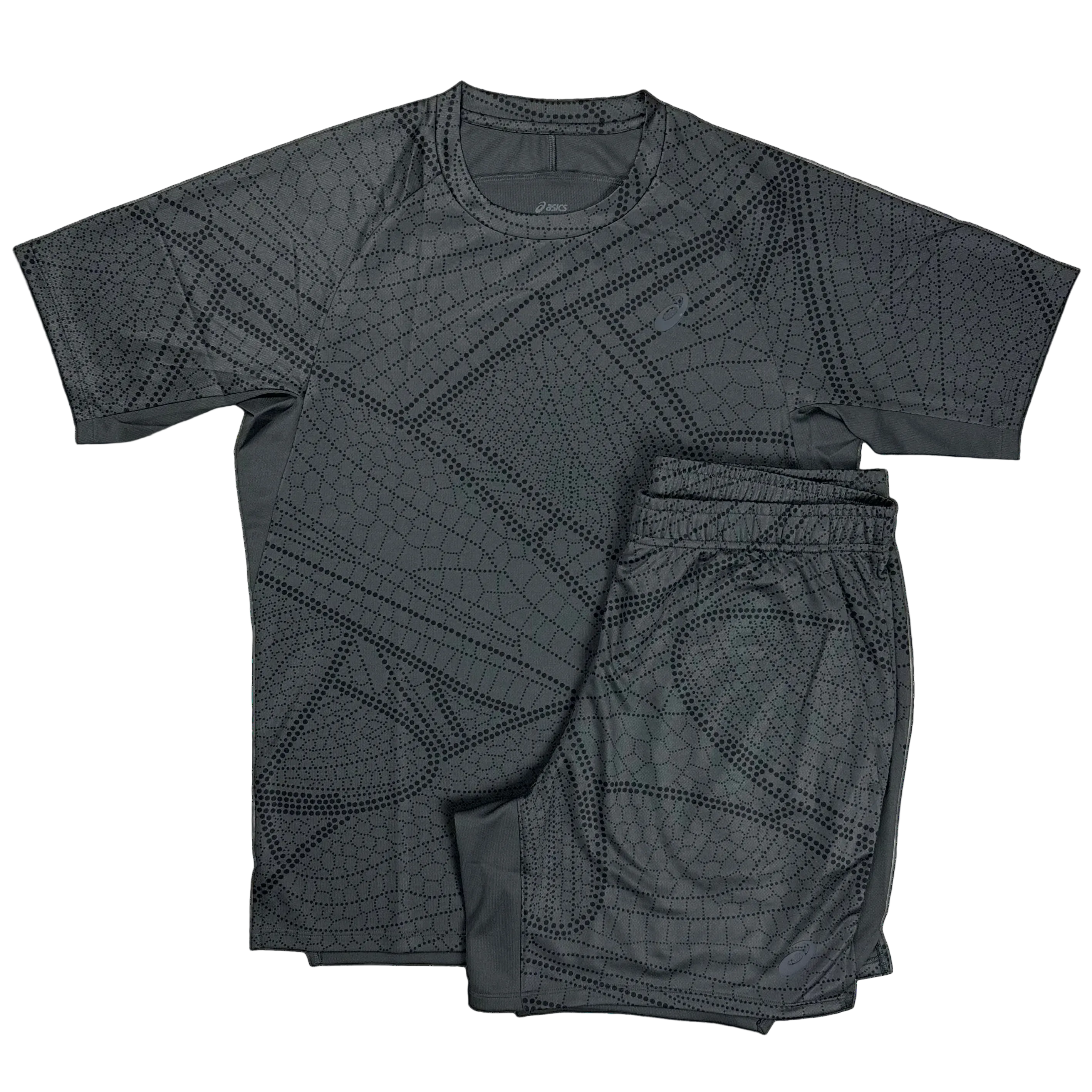 ASICS ALL OVER TOP & SHORTS SET - BLACK