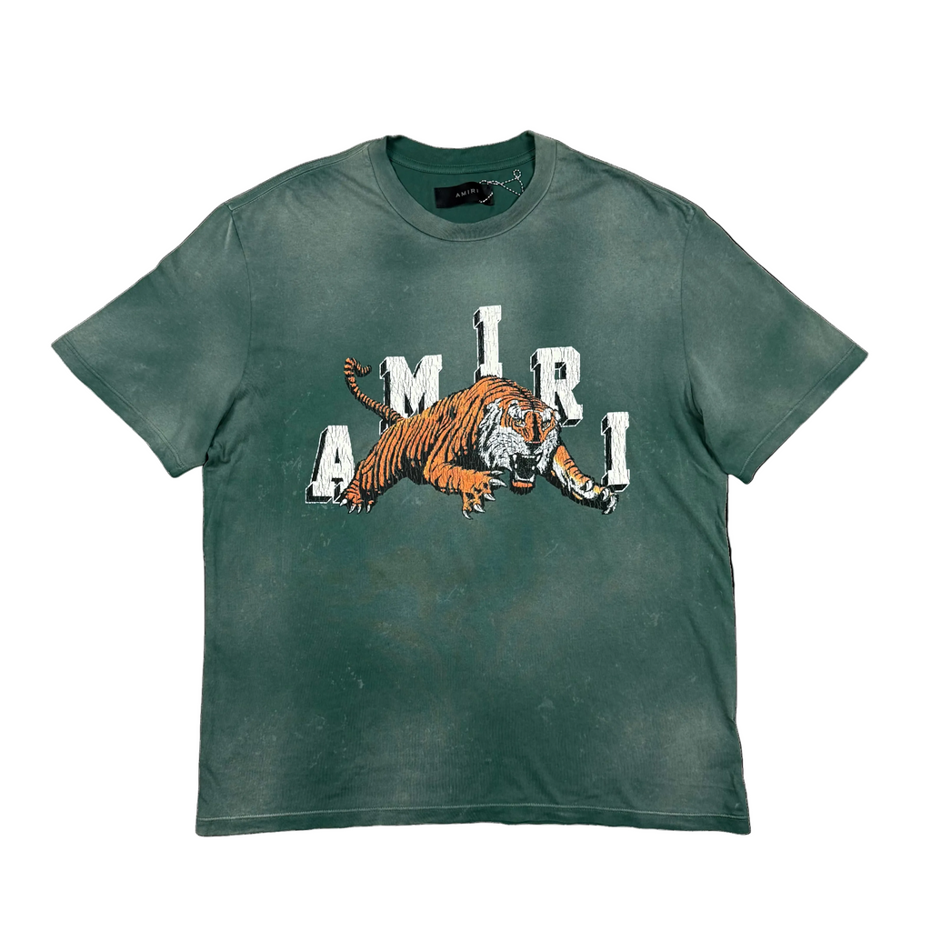AMIRI VINTAGE TIGER T-SHIRT - GREEN